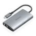 Aisens USB-C Dock 7 en 1 - USB-C a 2xHDMI 4K - 1xRJ45 - 2xUSB-A 3.0 - 1xUSB-C - 1xUSB-C PD 100W - 20cm - Color Gris