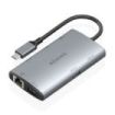 Aisens USB-C Dock 7 en 1 - USB-C a 2xHDMI 4K - 1xRJ45 - 2xUSB-A 3.0 - 1xUSB-C - 1xUSB-C PD 100W - 20cm - Color Gris