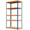 Blim Estanteria Metalica - 5 Baldas - 175kg por Balda - Montaje sin Tornillos - Tableros MDF - Pintura en Polvo - Anticorrosion