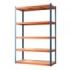 Blim Estanteria Metalica - 5 Baldas - 250kg por Balda - Montaje sin Tornillos - Tableros MDF - Pintura en Polvo - Anticorrosion