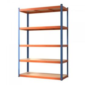 Blim Estanteria Metalica - 5 Baldas - 250kg por Balda - Montaje sin Tornillos - Tableros MDF - Pintura en Polvo - Anticorrosion