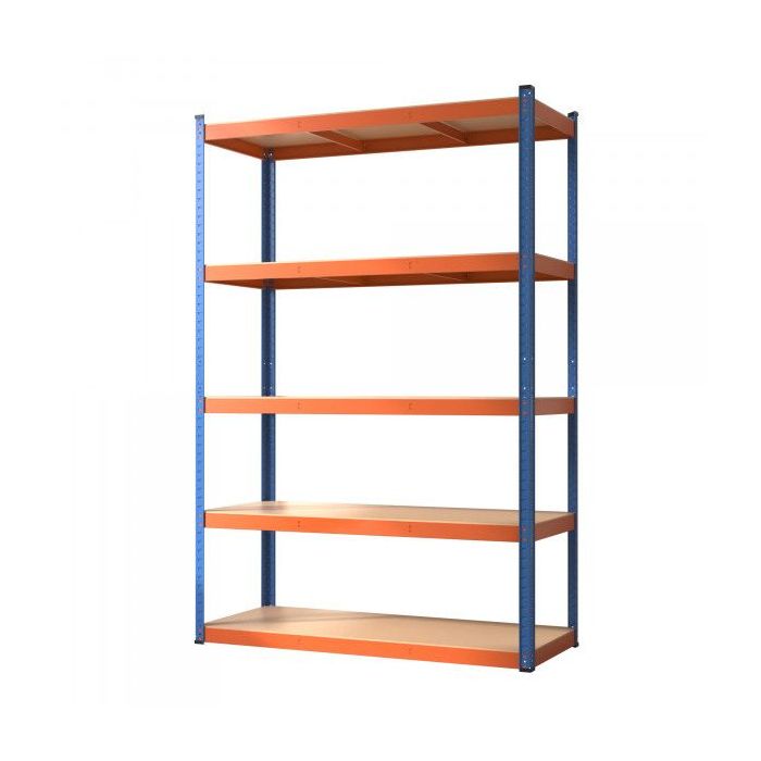Blim Estanteria Metalica - 5 Baldas - 250kg por Balda - Montaje sin Tornillos - Tableros MDF - Pintura en Polvo - Anticorrosion
