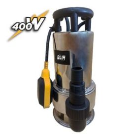 Blim Bomba Sumergible para Aguas Sucias - Potencia 400W - Caudal 10.000L/h - Elevacion 5.5m - Solidos 30mm - IPX8 - Flotador Aut
