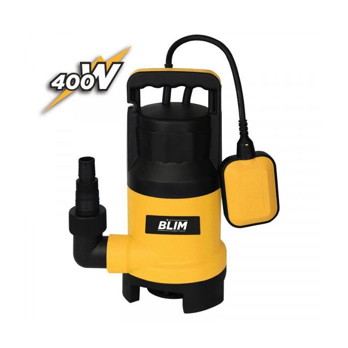 Blim Bomba Sumergible para Aguas Sucias - Potencia 400W - Caudal 10.000L/h - Elevacion 5.5m - Solidos 25mm - IPX8 - Flotador Aut