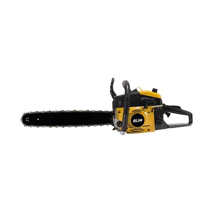 Blim Motosierra a Gasolina - Cilindrada 63.3cc - Potencia 2400W - Espada 505mm - 2 Tiempos - Peso 7.5kg - Deposito 550ml - Lubri