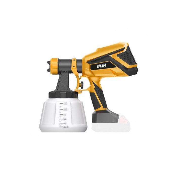 Blim Pistola de Pintar - Bateria 20V no Incluida - Velocidad 32.000rpm - Deposito 1200ml - Boquilla 2mm - Inalambrica - Luz LED