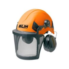 Blim Casco de Seguridad - Visera Protectora - Proteccion Auditiva 25dB - ABS - Talla 53-64cm - Visor de Malla Metalica - Ajuste