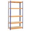 Blim Estanteria Metalica - 5 Baldas - 100kg por Balda - Montaje sin Tornillos - Tableros MDF - Pintura en Polvo - Anticorrosion