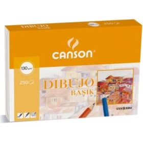 Canson Basik Pack con 250 Hojas de Dibujo A4 21x29.7cm - 130 g/m² - Color Blanco