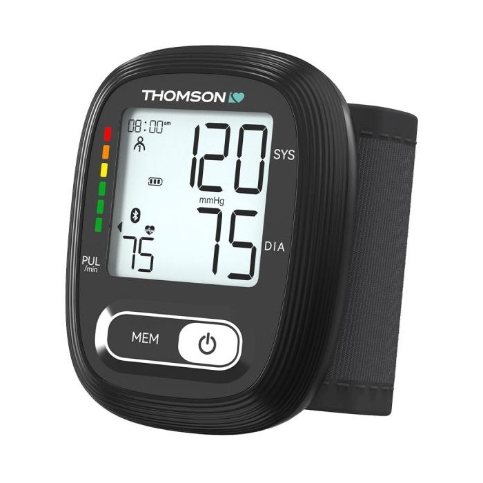 Thomson Cardio W10 Tensiometro de Muñeca - Deteccion Arritmia - Funcion Voz - Memoria 150 Lecturas - 2 Usuarios - Color Negro