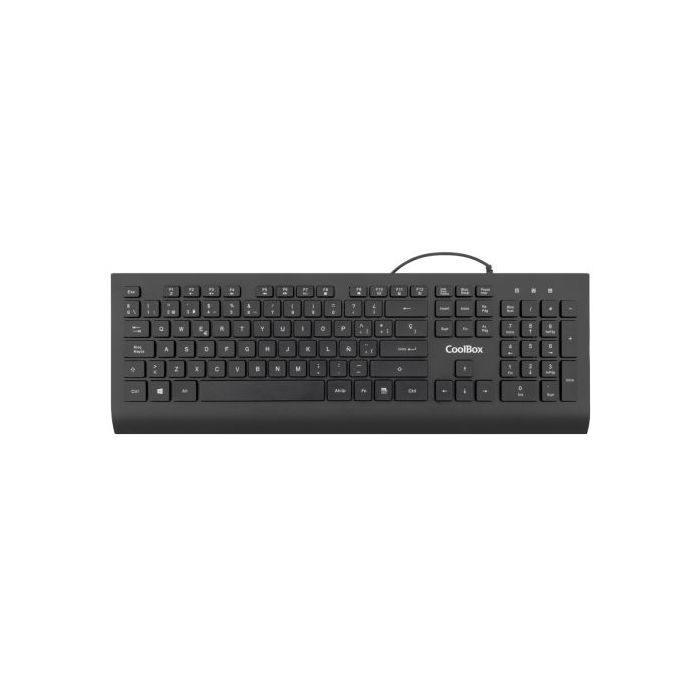 Coolbox FlatPro Teclado USB con 105 Teclas - Teclas planas - QWERTY Español - Color Negro