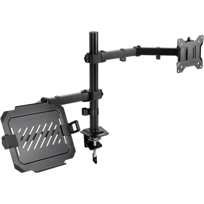 Tooq Soporte de Mesa para Monitor y Portatil - 2 Brazos - Pantallas de 13-32  - Soporta 8kg por Brazo - VESA 75x75 y 100x100 - E