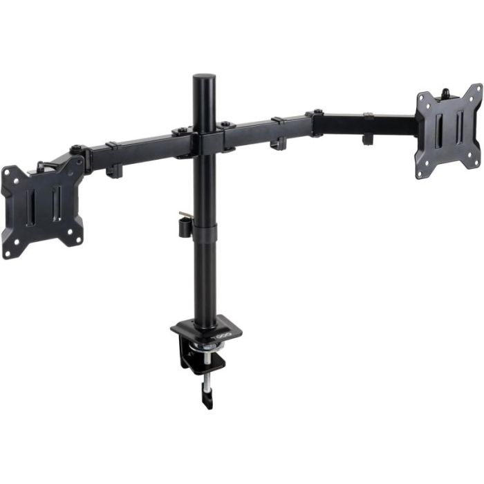Tooq Soporte de Mesa para 2 Monitores - Pantallas de 17-32  - Soporta 8kg por Brazo - VESA 75x75 y 100x100 - Giratorio e Inclina