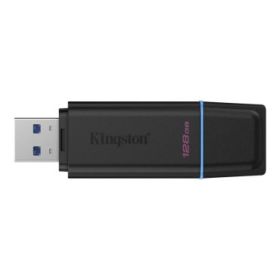 Kingston DataTraveler Exodia Memoria USB 128GB - USB 3.2 Gen 1 - Con Tapa - Enganche para Llavero - Color Negro (Pendrive)