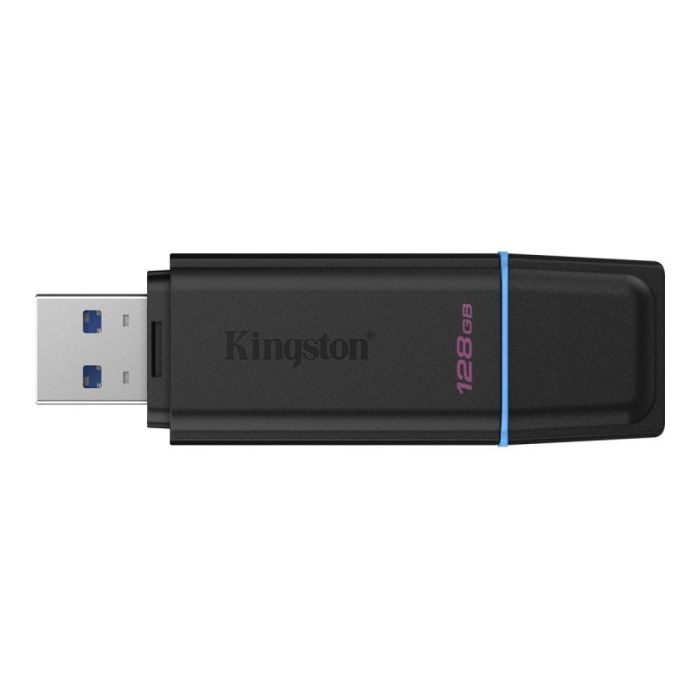 Kingston DataTraveler Exodia Memoria USB 128GB - USB 3.2 Gen 1 - Con Tapa - Enganche para Llavero - Color Negro (Pendrive)