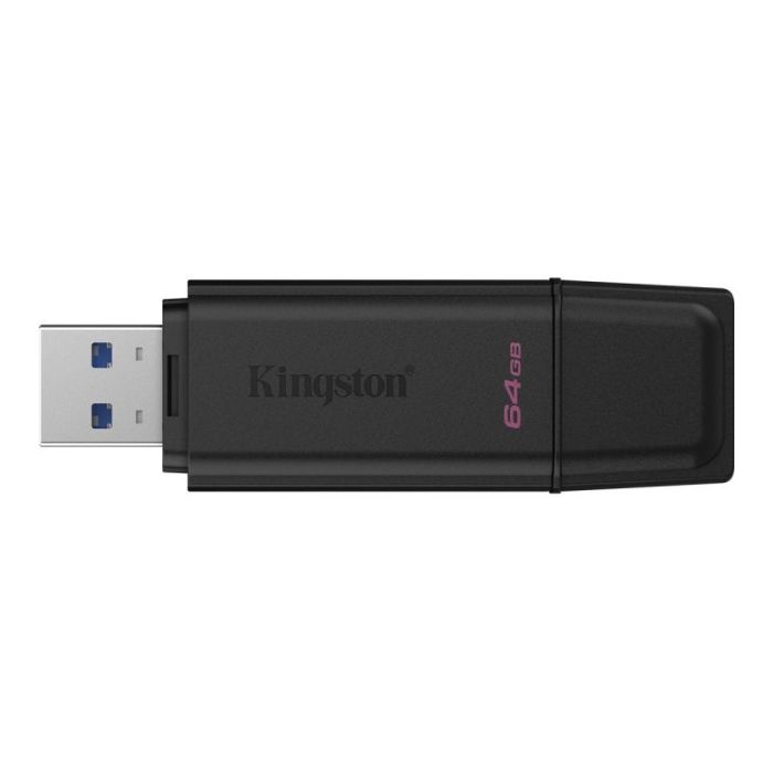 Kingston DataTraveler Exodia Memoria USB 64GB - USB 3.2 Gen 1 - Con Tapa - Enganche para Llavero - Color Negro (Pendrive)