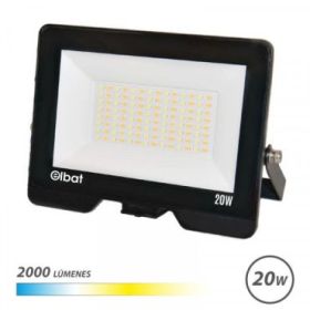 Elbat Serie Lumax Foco LED - Potencia 20W - Flujo Luminoso 2000lm - CCT 3 en 1 - 3000K / 4000K / 6500K - IP65 - Apertura 120º -