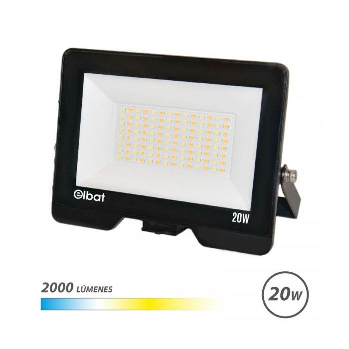 Elbat Serie Lumax Foco LED - Potencia 20W - Flujo Luminoso 2000lm - CCT 3 en 1 - 3000K / 4000K / 6500K - IP65 - Apertura 120º -