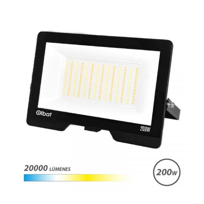 Elbat Serie Lumax Foco LED - Potencia 200W - Flujo Luminoso 20.000lm - CCT 3 en 1 - 3000K / 4000K / 6500K - IP65 - Apertura 120º