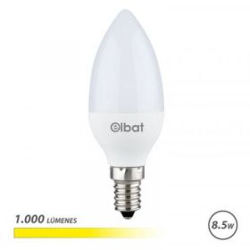 Elbat C37 Bombilla LED - Potencia 8.5W - Flujo Luminoso 1000lm - E14 - Temperatura de Color 3000K - Luz Calida - Apertura 280º -
