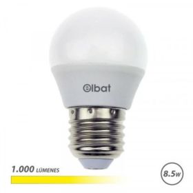 Elbat G45 Bombilla LED - Potencia 8.5W - Flujo Luminoso 1000lm - E27 - Temperatura de Color 3000K - Luz Calida - Apertura 180º -