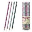 ErichKrause Floral Soul Lapiz de Grafito con Goma de Borrar - Mina HB - Cuerpo Redondo - Plastico - Agarre Ergonomico - Colores