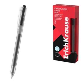 ErichKrause Crystal Note Matic Classic Boligrafo Retractil - Punta de 0.5mm - Trazo 0.4mm - Color Negro
