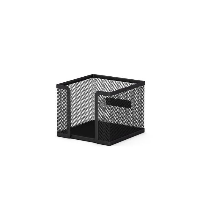 ErichKrause Compass Portanotas de Sobremesa - Malla de Metal - 99x99x80mm - Color Negro