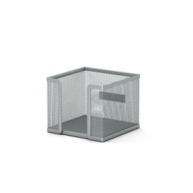 ErichKrause Compass Portanotas de Sobremesa - Malla de Metal - 99x99x80mm - Color Plata