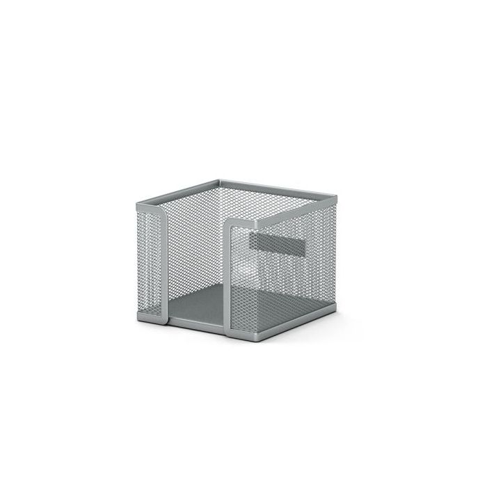 ErichKrause Compass Portanotas de Sobremesa - Malla de Metal - 99x99x80mm - Color Plata