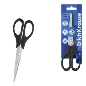 ErichKrause EasyCut Tijeras de 17cm para Zurdos - Mangos de Plastico Resistente a Golpes - Afilado Doble - Acero Inoxidable - Er