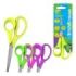 ErichKrause JOY Ergo Tijeras de 14cm para Zurdos - Puntas Redondeadas - Regla de 5cm en la Hoja - Mangos de Plastico Resistente