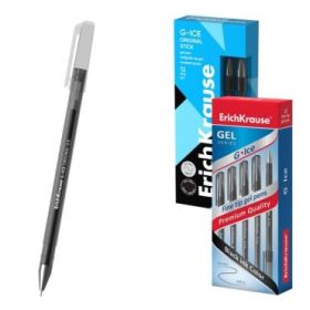 ErichKrause G-Ice Stick Original Boligrafo con Capuchon - Punta de 0.5mm - Trazo 0.4mm - Tinta de Gel - Resistente al Agua - Sec