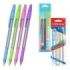 ErichKrause R-301 Stick and Grip Spring Pack de 4 Boligrafos con Capuchon - Modelos Surtidos - Trazo 0.35mm - Zona de Agarre de