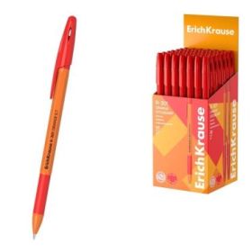 ErichKrause R-301 Stick and Grip Orange Boligrafo con Capuchon - Punta de 0.7mm - Cuerpo Opaco Naranja - Trazo 0.35mm - Zona de