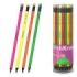 ErichKrause JOY Neon Lapiz de Grafito con Goma de Borrar - Mina HB - Cuerpo Redondo - Plastico - Agarre Ergonomico - Colores Sur