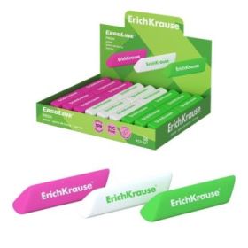 ErichKrause ErgoLine Prism Expositor con 36 Gomas de Borrar - Caucho Termoplastico - Hipoalergenico - No Deja Residuos - Libre d