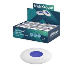 ErichKrause SmartWay Mini Oval Expositor con 36 Gomas de Borrar - Caucho Termoplastico - Hipoalergenico - Libre de PVC - Color B