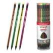 ErichKrause VIVO Lapiz de Grafito con Goma de Borrar - Mina HB - Cuerpo Triangular - Facil Afilado - Agarre Ergonomico - Colores