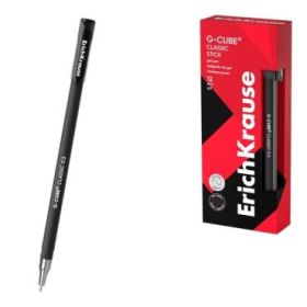 ErichKrause G-Cube Stick Classic Boligrafo con Capuchon - Punta de 0.5mm - Trazo 0.4mm - Tinta de Gel - Resistente al Agua - Sec