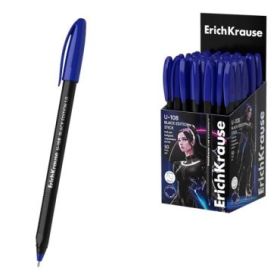 ErichKrause U-108 Stick Black Edition Boligrafo con Capuchon - Punta de 1.0mm - Cuerpo Opaco Negro - Trazo 0.3mm - Tinta de Baja