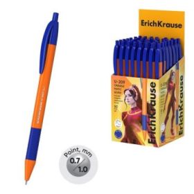ErichKrause U-209 Matic and Grip Orange Boligrafo Retractil - Punta de 0.7mm - Cuerpo Opaco Naranja - Trazo 0.26mm - Zona de Aga