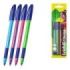 ErichKrause U-109 Stick and Grip Neon Pack de 4 Boligrafos con Capuchon - Modelos Surtidos - Trazo 0.3mm - Zona de Agarre de Gom