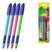 ErichKrause U-109 Stick and Grip Neon Pack de 4 Boligrafos con Capuchon - Modelos Surtidos - Trazo 0.3mm - Zona de Agarre de Gom