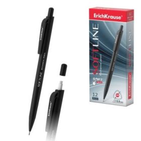 ErichKrause SoftLine Portaminas - Mina HB de 0.9mm - Goma de Borrar Integrada - Cuerpo Triangular con Recubrimiento Suave - Ergo