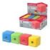 ErichKrause S-Cube Neon Expositor con 24 Sacapuntas con Contenedor - Plastico - Cuchilla Niquelada de Acero al Carbono - Orifici