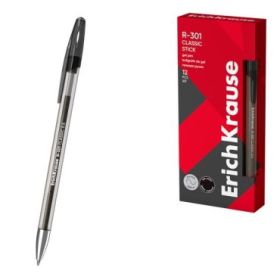 ErichKrause R-301 Gel Stick Classic Pack de 12 Boligrafos con Capuchon - Punta de 0.5mm - Trazo 0.4mm - Tinta de Gel - Resistent