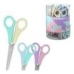 ErichKrause JOY Pastel Expositor con 24 Tijeras de 13.5cm - Puntas Redondeadas - Regla de 5cm en la Hoja - Mangos de Plastico Re
