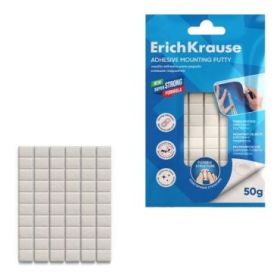 ErichKrause Masilla Adhesiva - 50 Gramos - Reutilizable - Facil de Retirar - Multisuperficie - Color Blanco