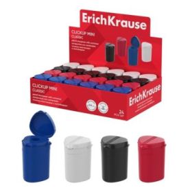 ErichKrause ClickUp Mini Classic Expositor con 24 Sacapuntas con Contenedor - Plastico - Cuchilla Niquelada de Acero al Carbono